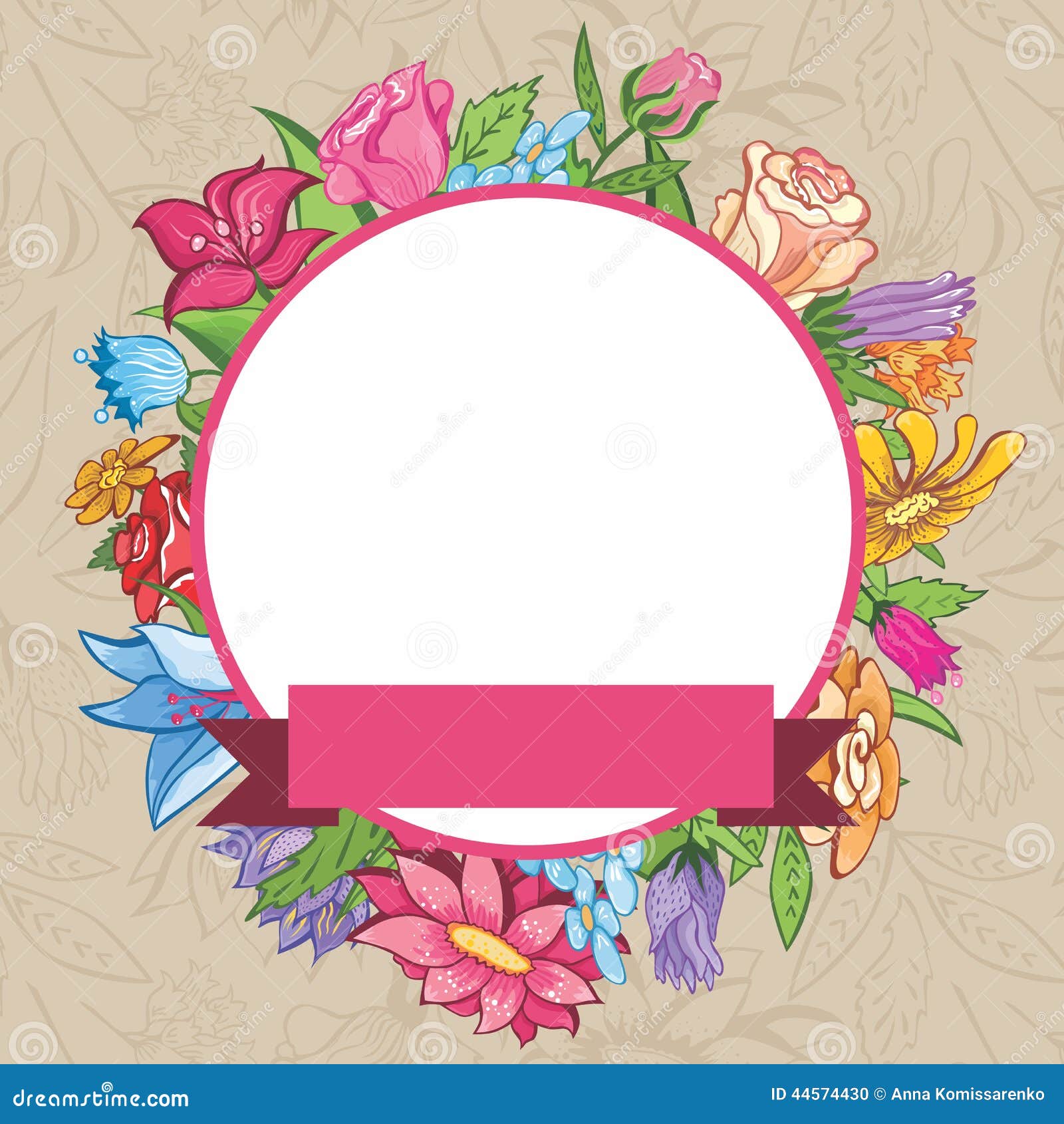 Vector Vintage Flower Frame Illustration Megapixl