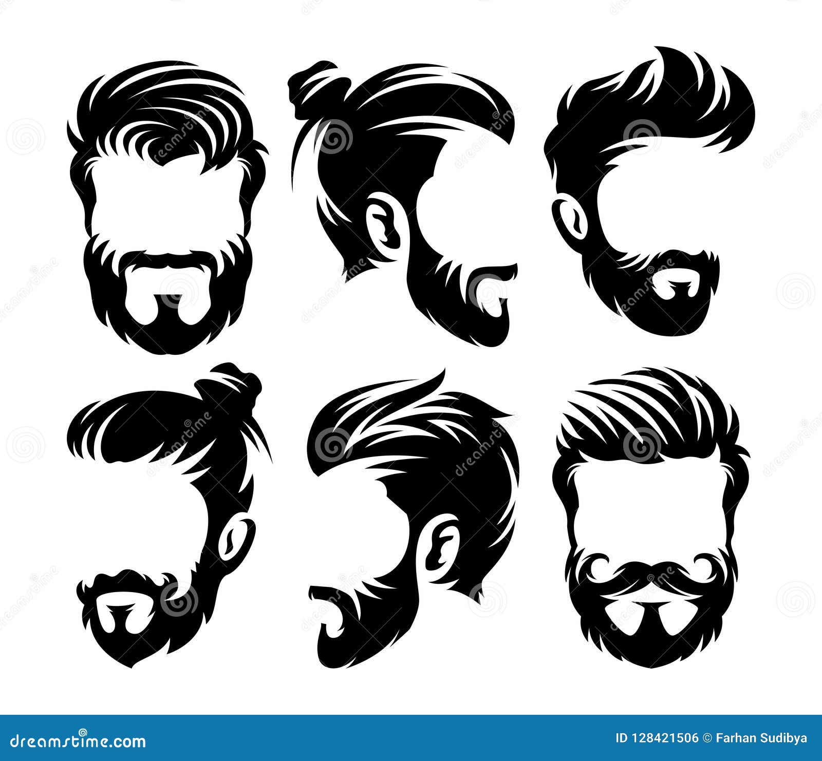 Download Vector Vintage Hairstyle Barber Shop Logo For Your Design ...