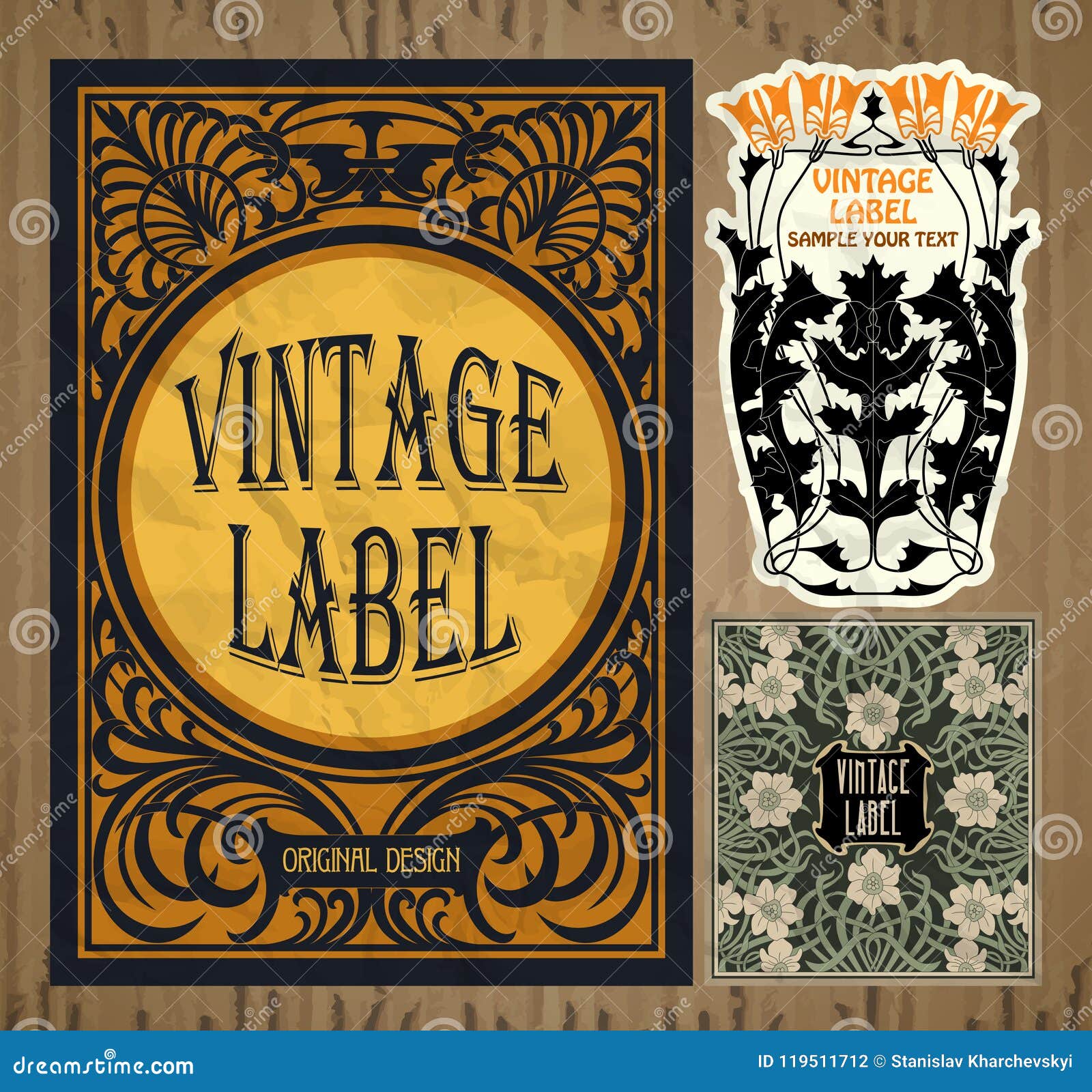 vintage items: label art nouveau