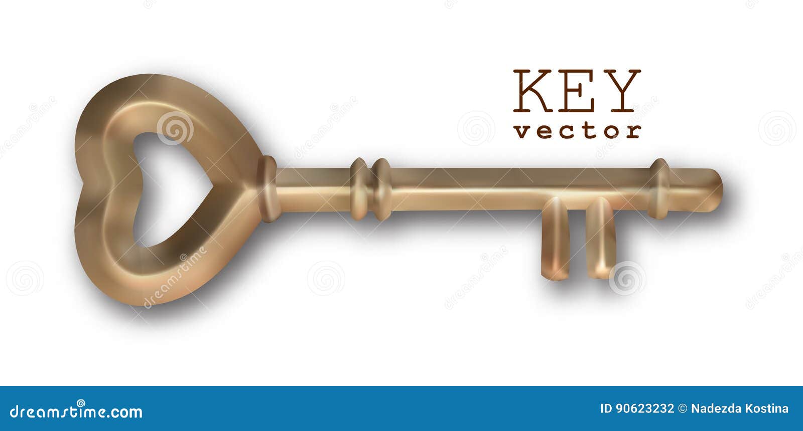 A Blank Brass Key Against A White Background Stock Photo - Download Image  Now - Key, Cut Out, White Background - iStock