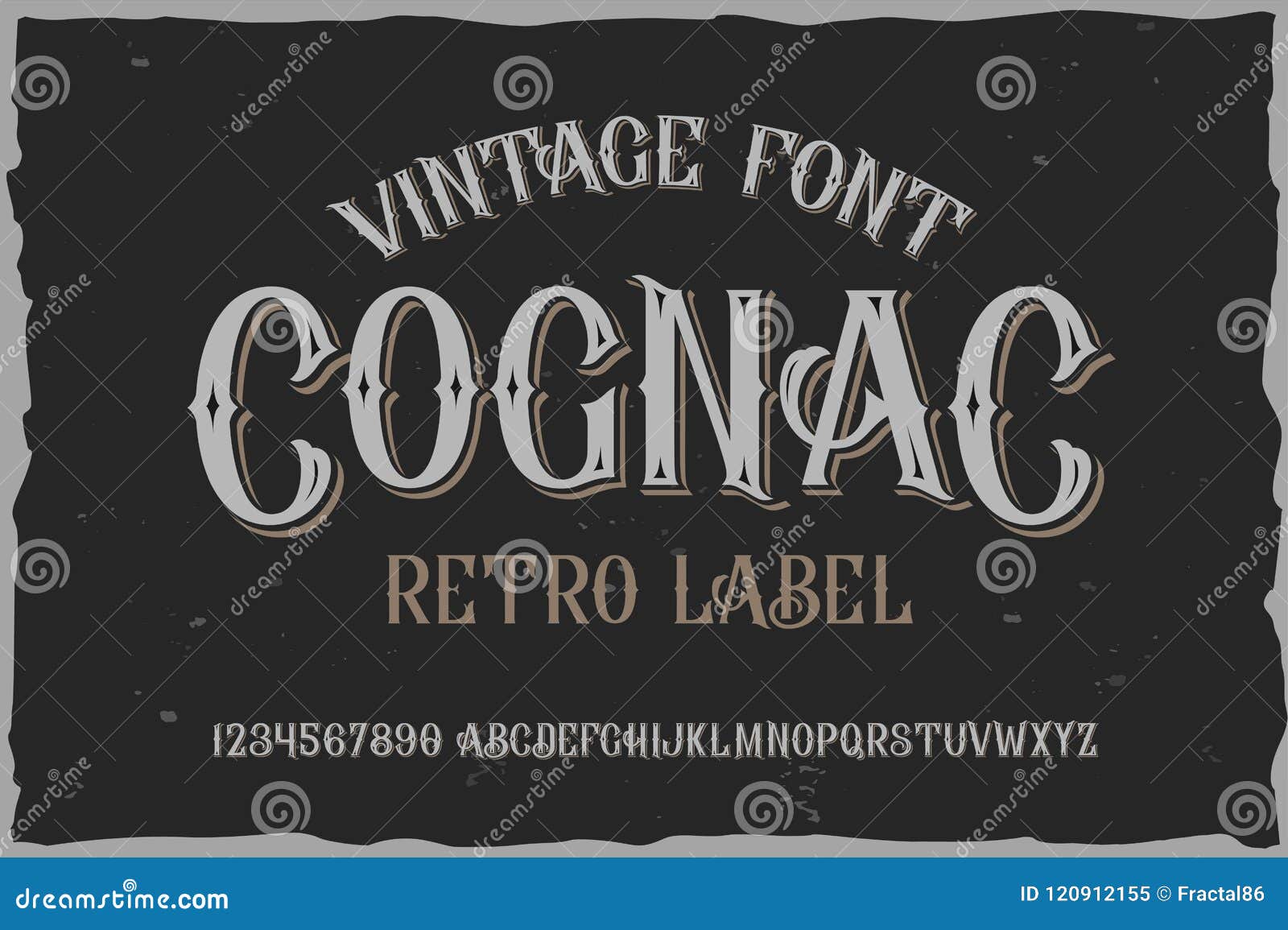  vintage label font. cognac style.