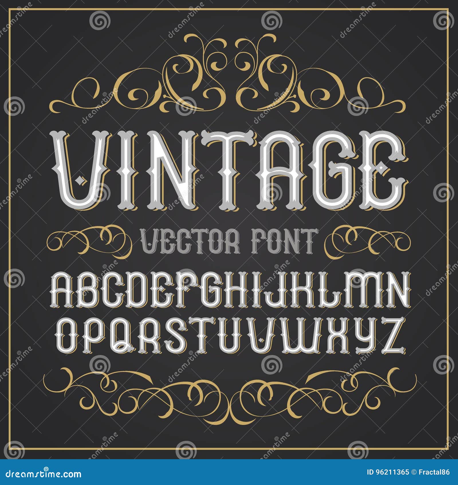 Vector Vintage Label Font. Retro Font. Stock Vector - Illustration of ...