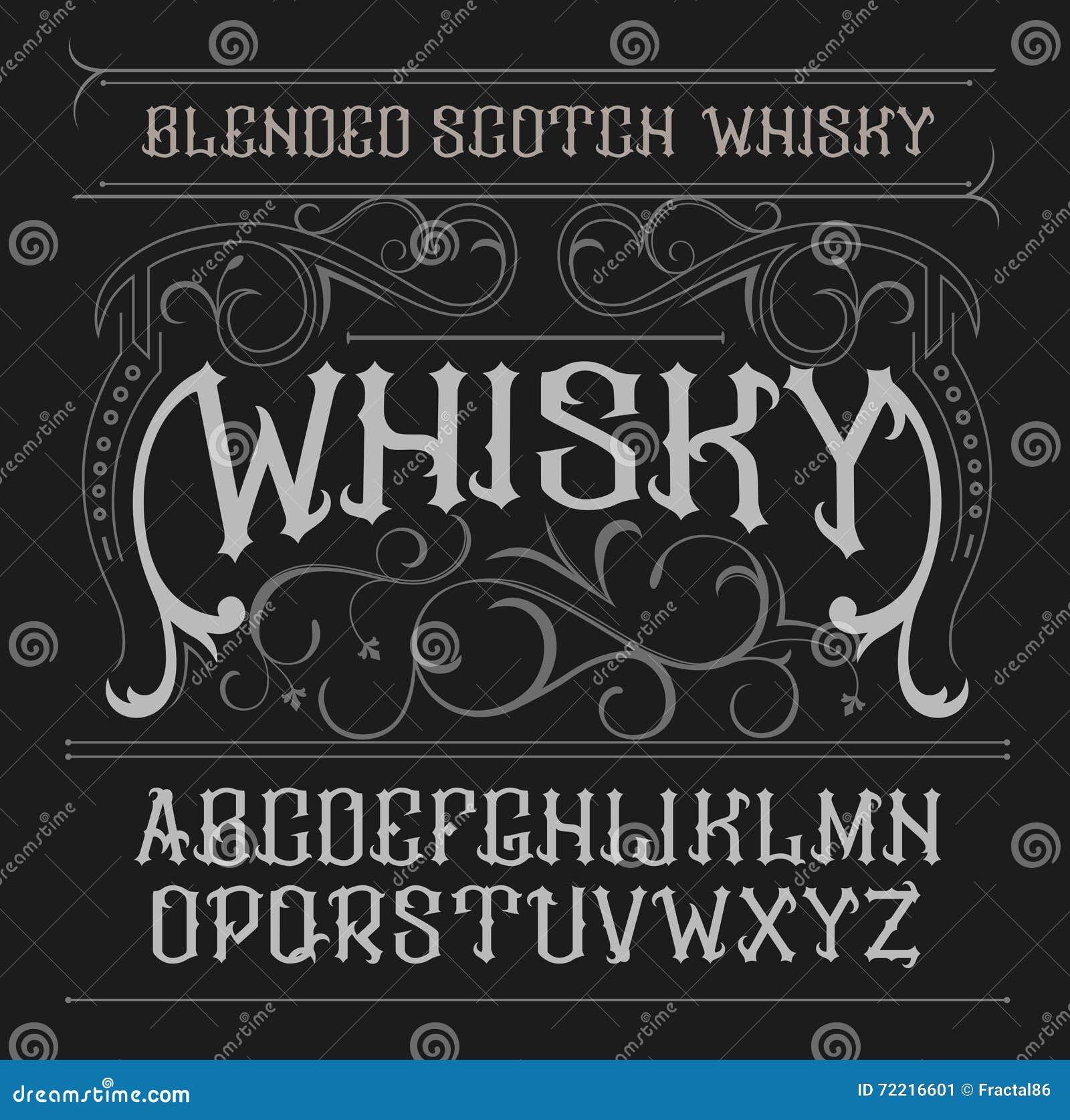 Download Vector Vintage Label Font. Whisky Style. Stock Vector - Illustration of symbol, illustration ...