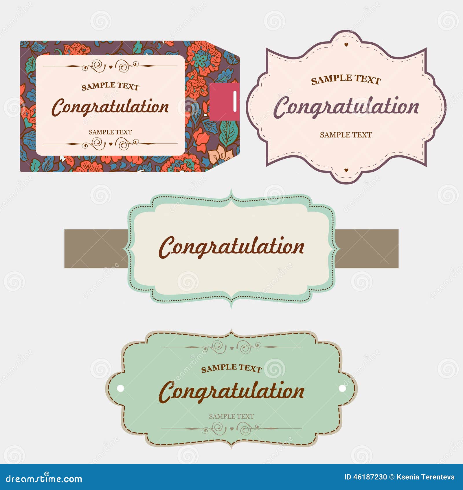 Vector Vintage Labels. Scrapbooking Elements Stock Vector Illustration of romantic