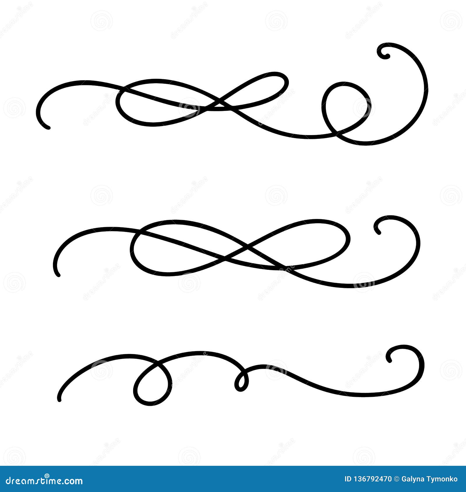 Vector Vintage Line Elegant Dividers And Separators Swirls And