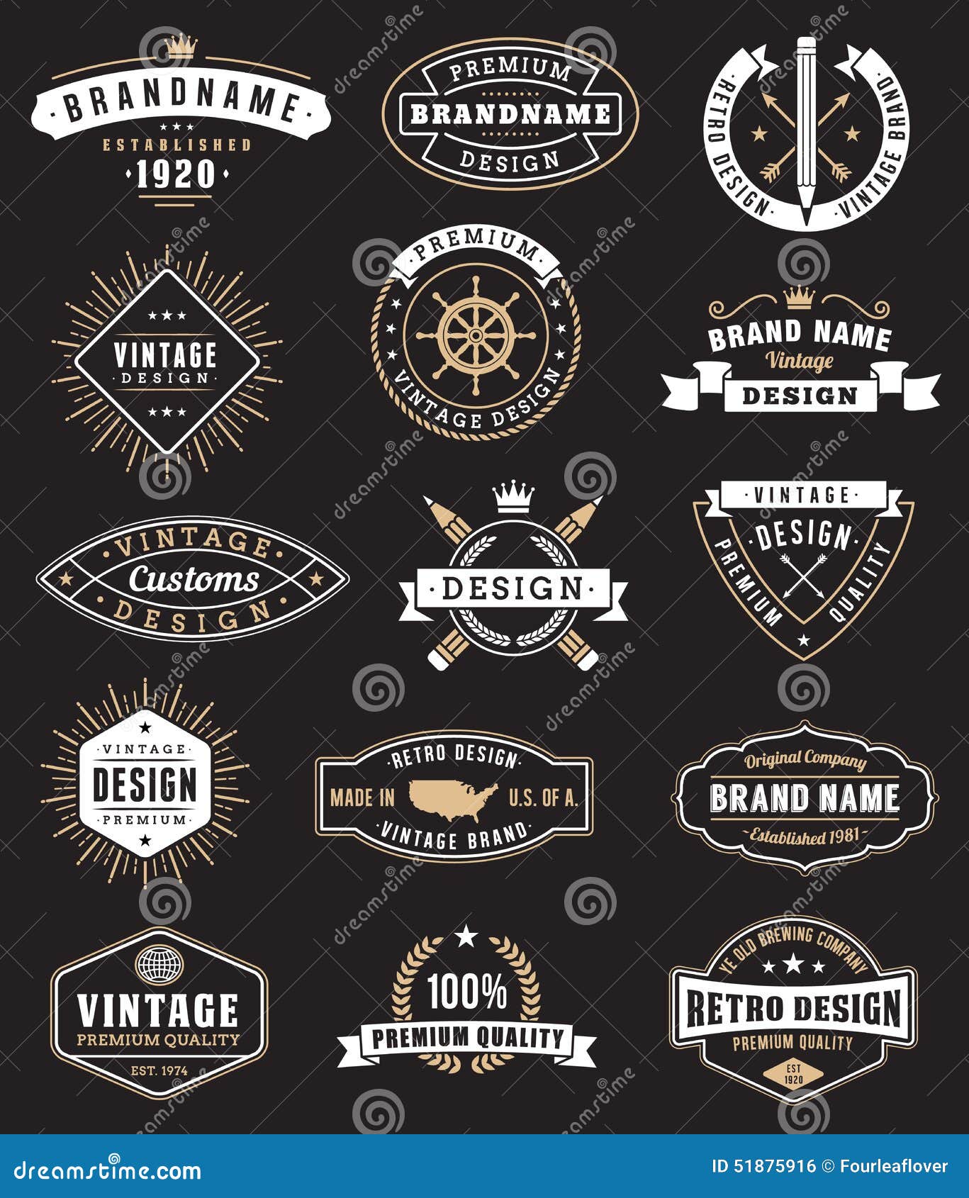 Vector Vintage Logos and Insignas Stock Vector - Illustration of ...