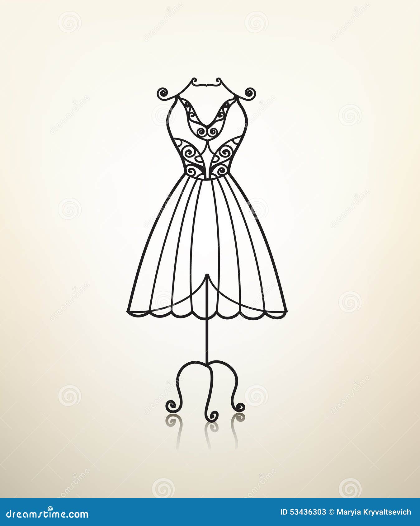 Vector Vintage Metal Dress Hanger, Tailor Studio Stock Vector ...