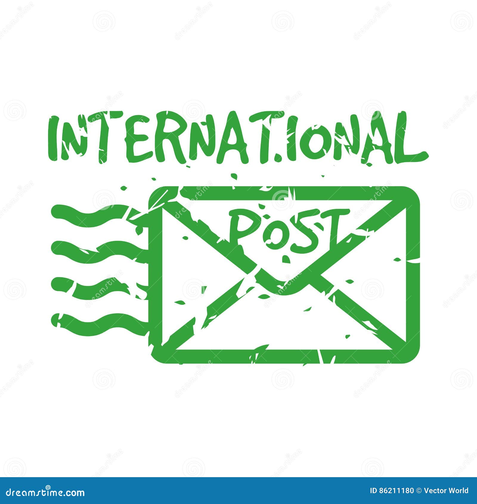 Vector Vintage Postage International Mail Stamp. Stock Vector Illustration of letter, card