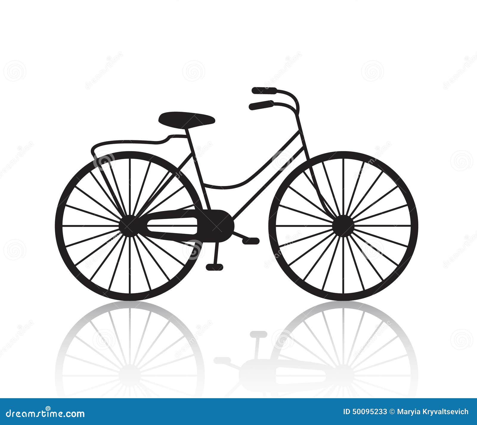 Download Vector Vintage Retro Bicycle Silhouette, Icon Stock Vector ...