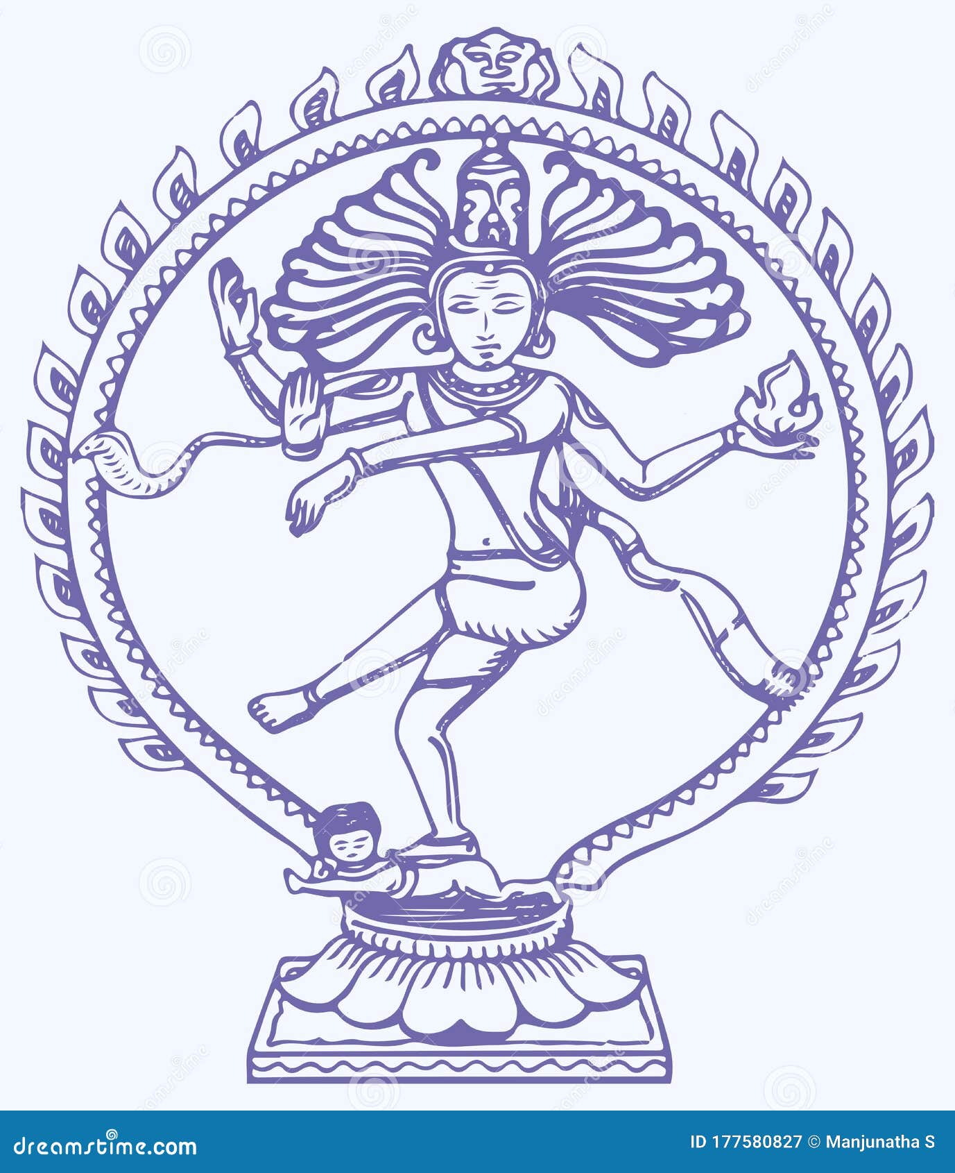Shiva as Lord Nataraja tattoo