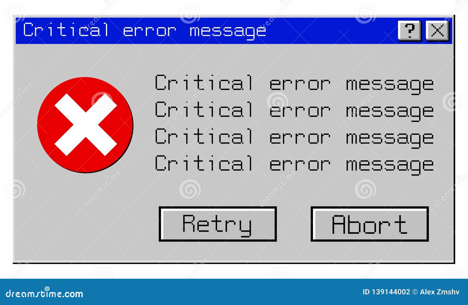 Vector Vintage System Error Dialog Stock Vector - Illustration of ...