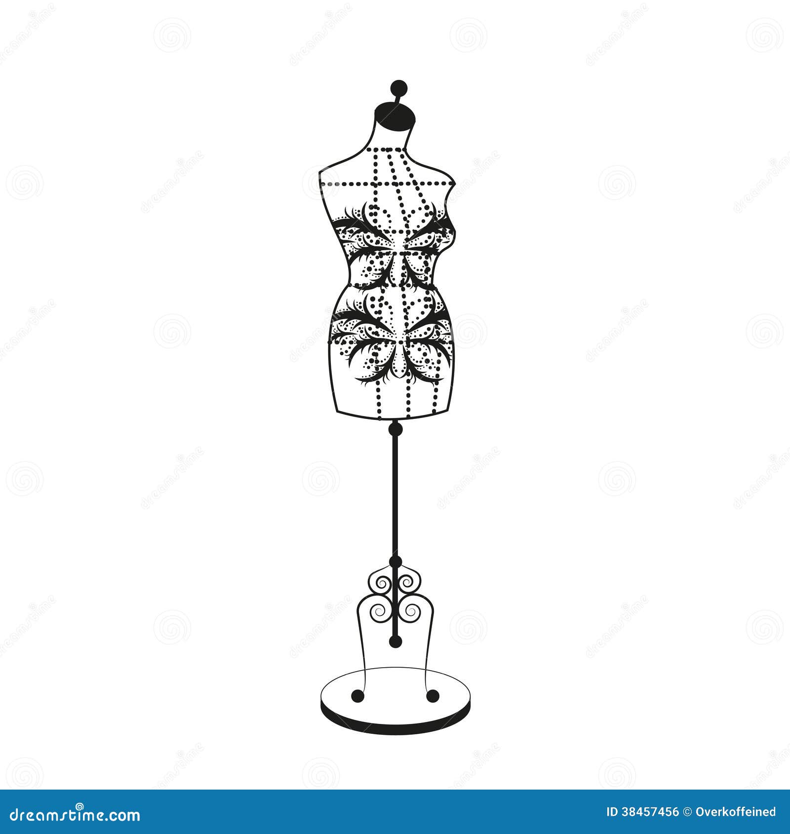 Vector Vintage Tailor's Mannequin Royalty Free Stock Image Image