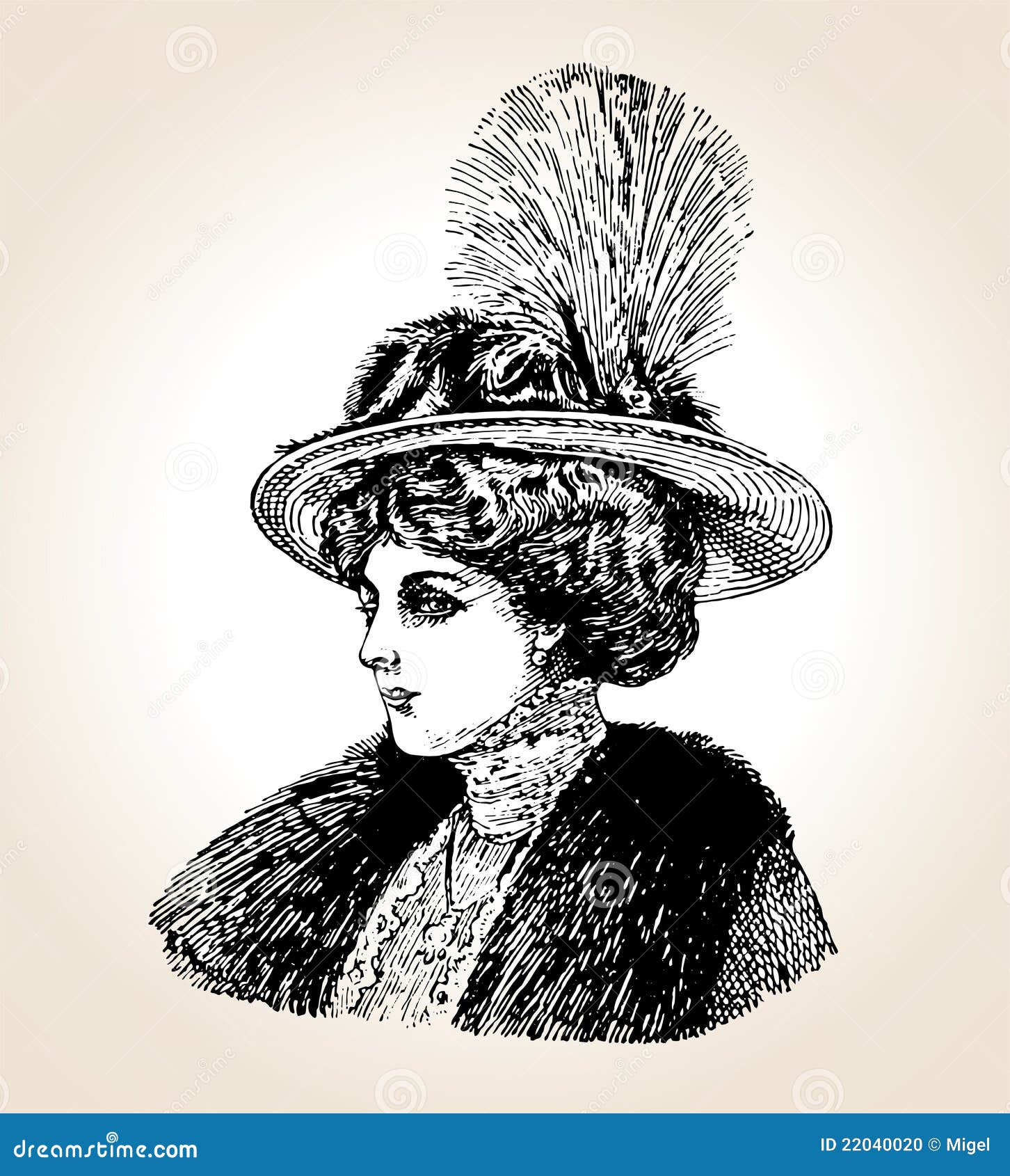 Download Vector vintage woman stock vector. Illustration of engraving - 22040020