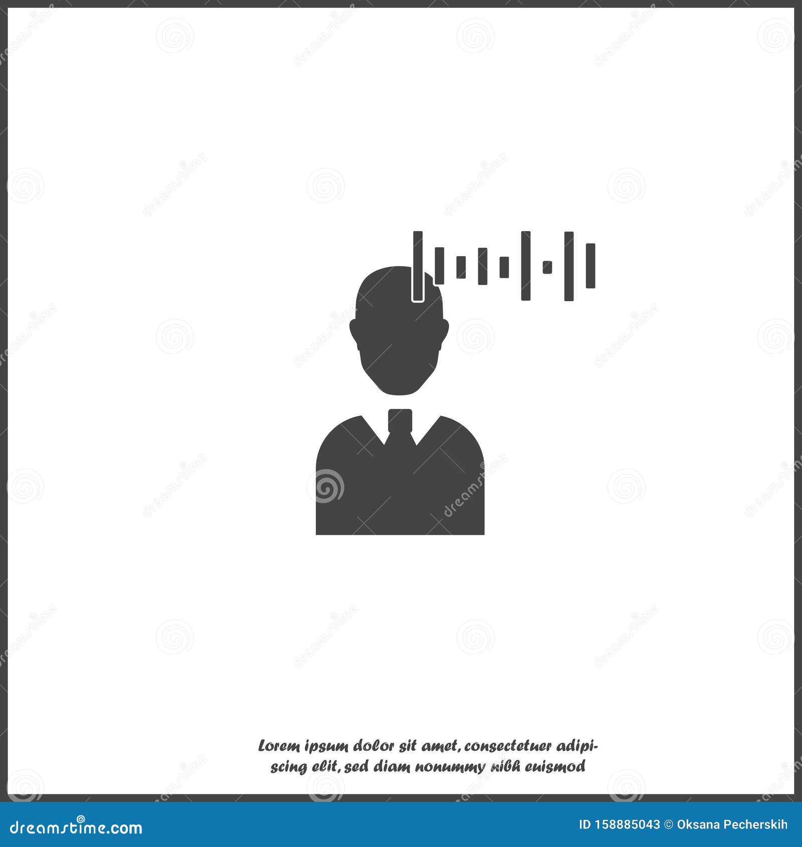 Vector Voice Recognition Icon. User Illustration And Voice Message On