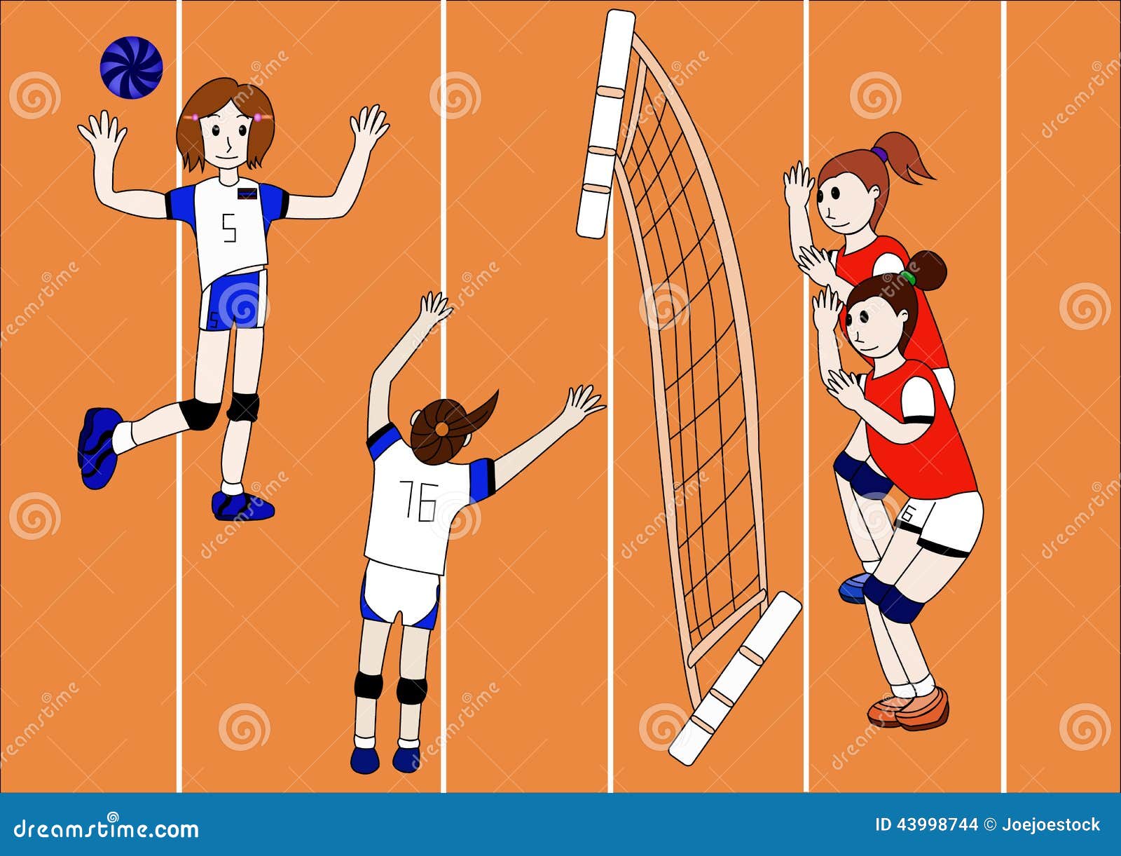 The Vector of Volleyball Team Stock Illustration - Illustration of team ...