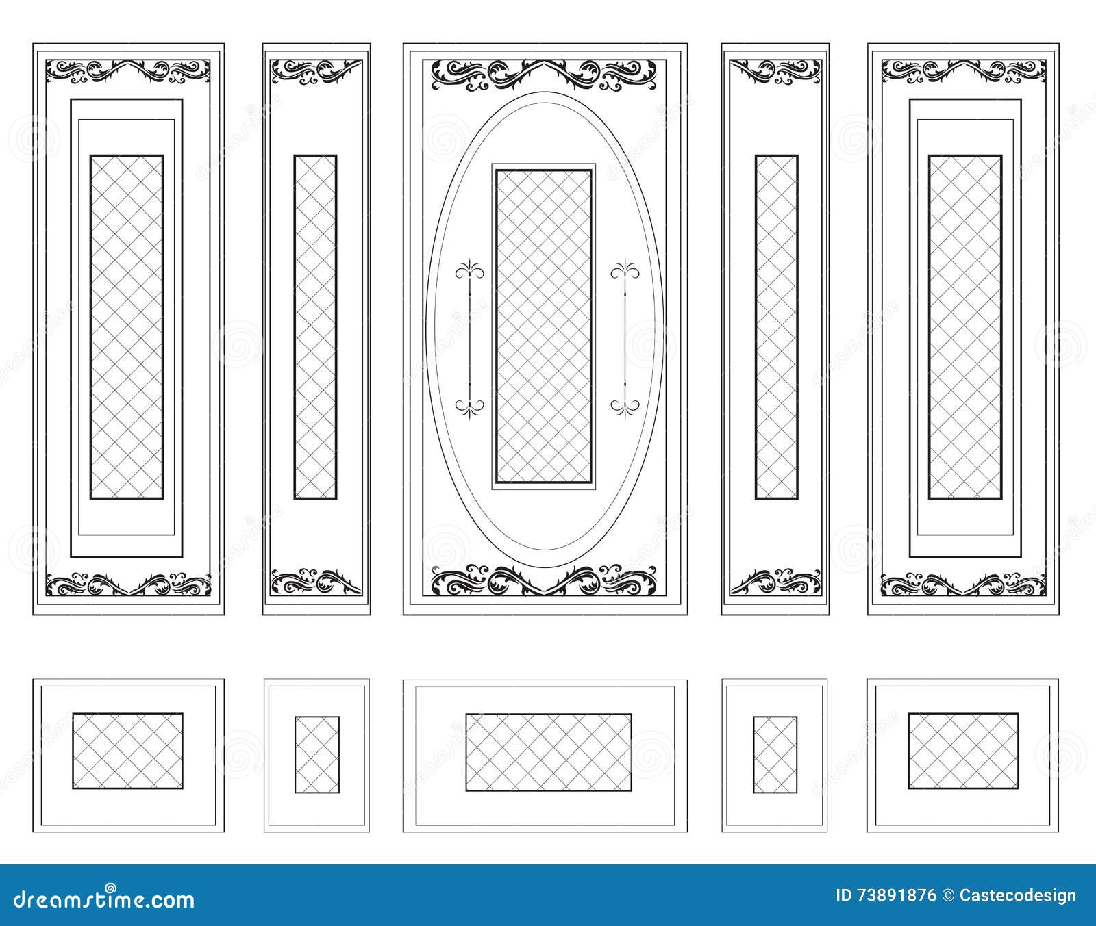  wall frames wainscoting decorative damask ornamented