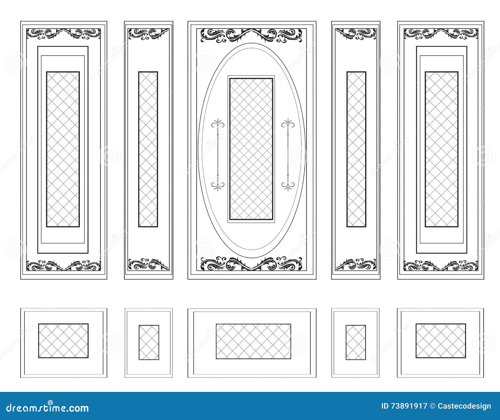 Download Vector Wall Frames Wainscoting Decorative Damask ...
