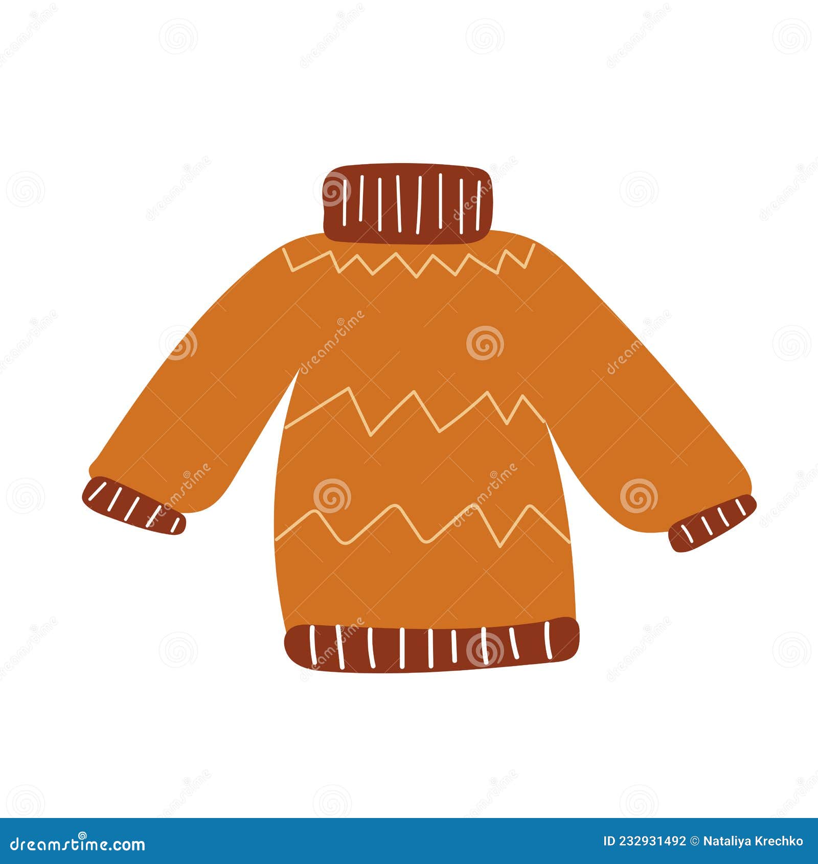 Vector Warm Knitted Wool Pullover Cartoon Icon. Cold Weather Apparel