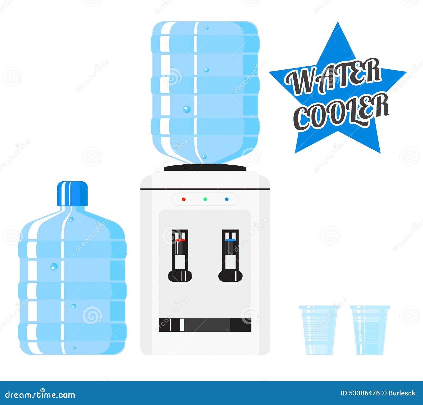 Vector water cooler stock vector. Illustration of liquid 53386476