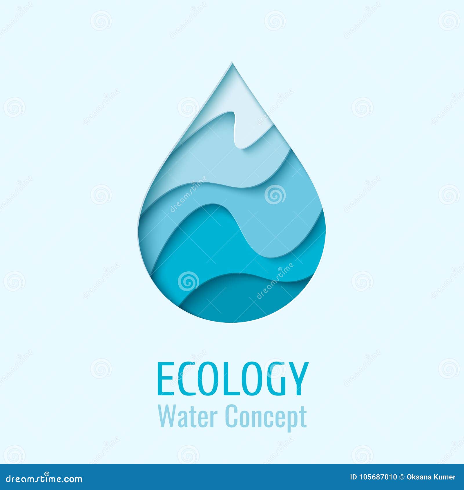  water drop ecology logo  template