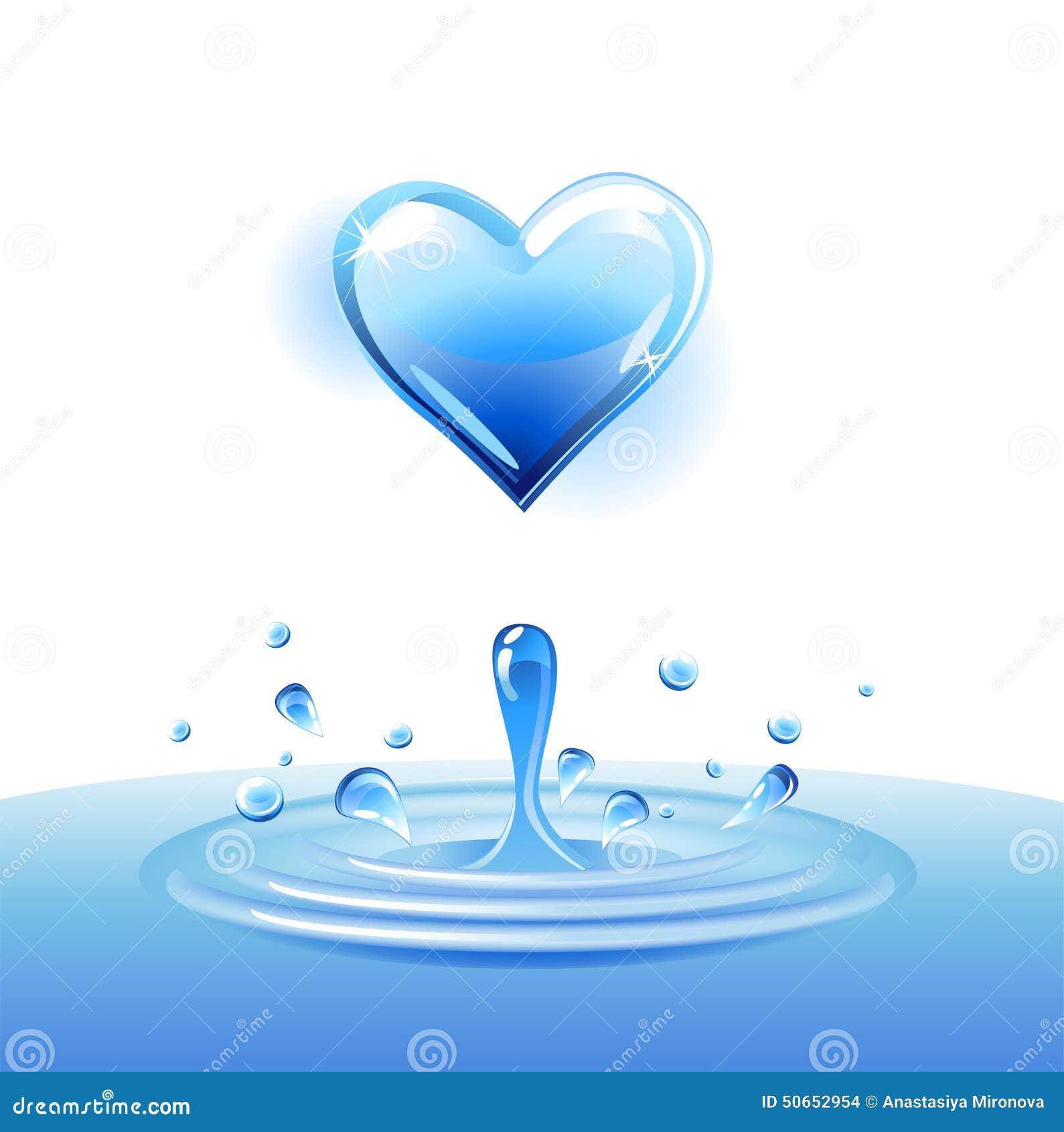 Vector water heart stock vector. Illustration of decorative 50652954