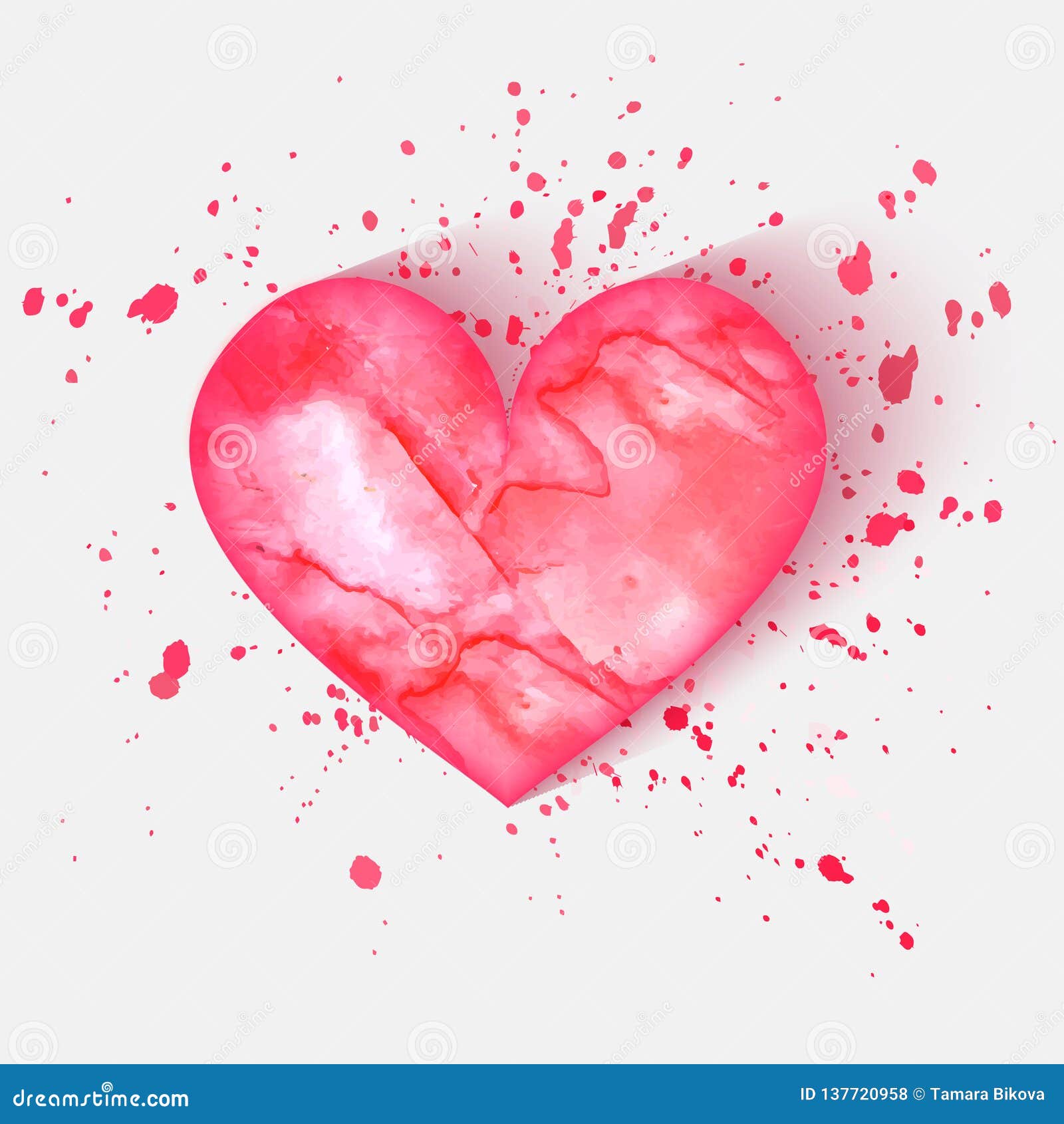 Download Vector watercolor heart stock illustration. Illustration of abstract - 137720958