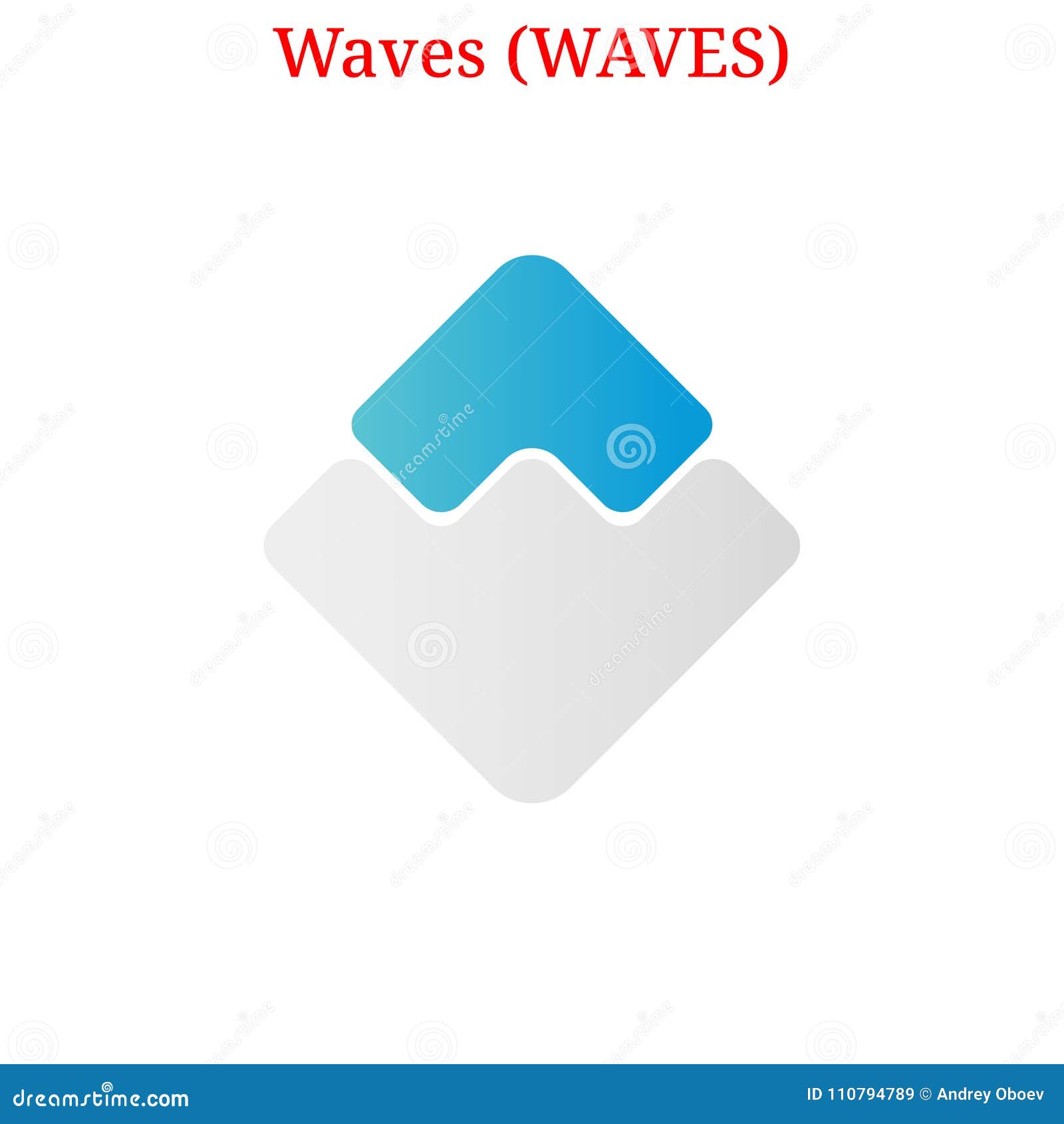 Vector Waves (WAVES) logo stock illustration. Illustration of stack