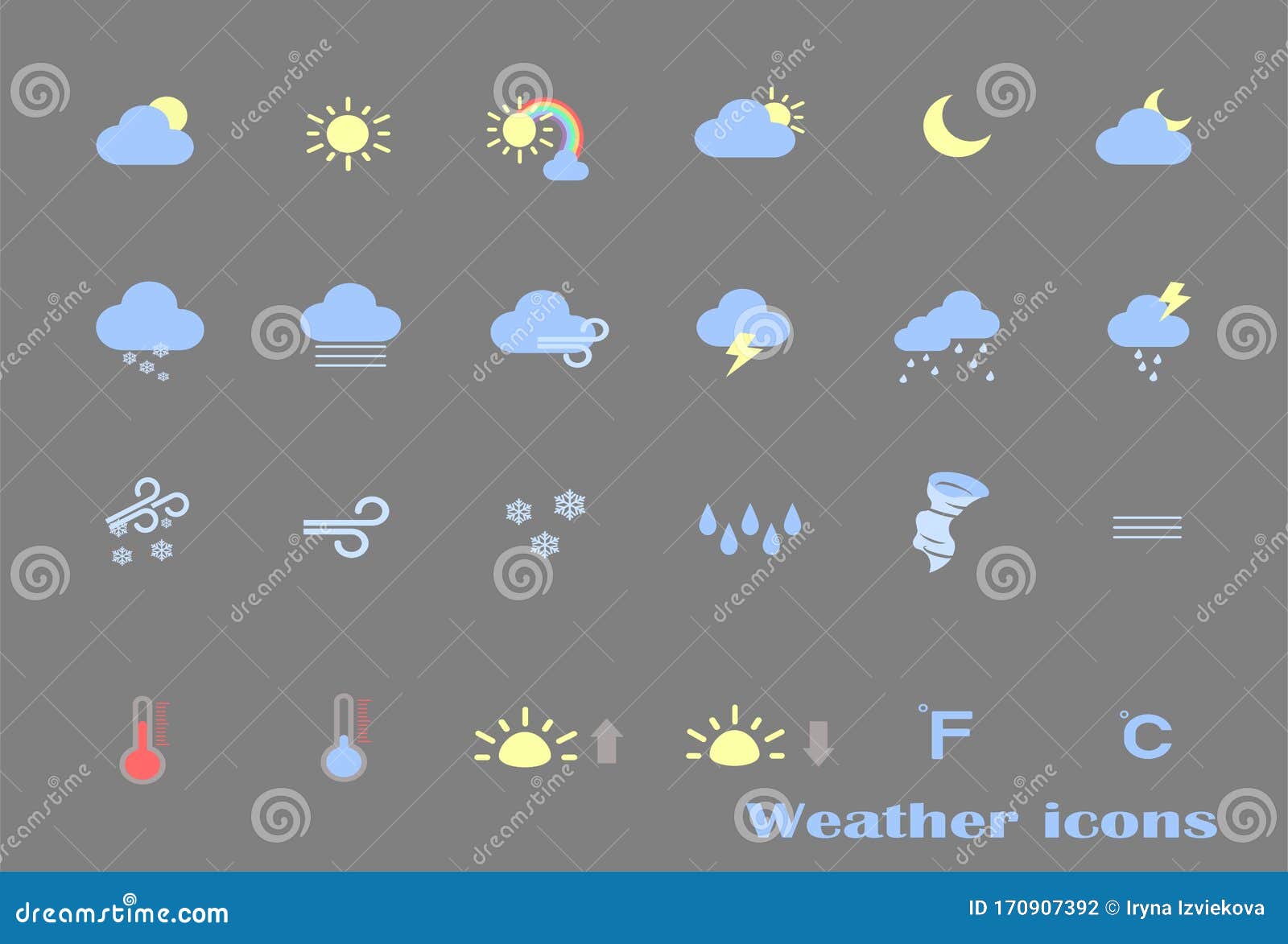 Vector Weather Forecast Symbols Stock Vector ...