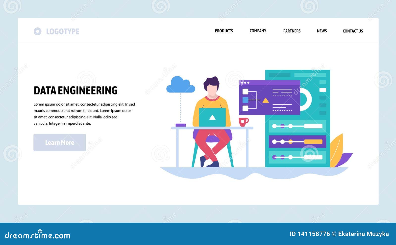 Vector Web Site Design Template. Software Development, Coder Work ...