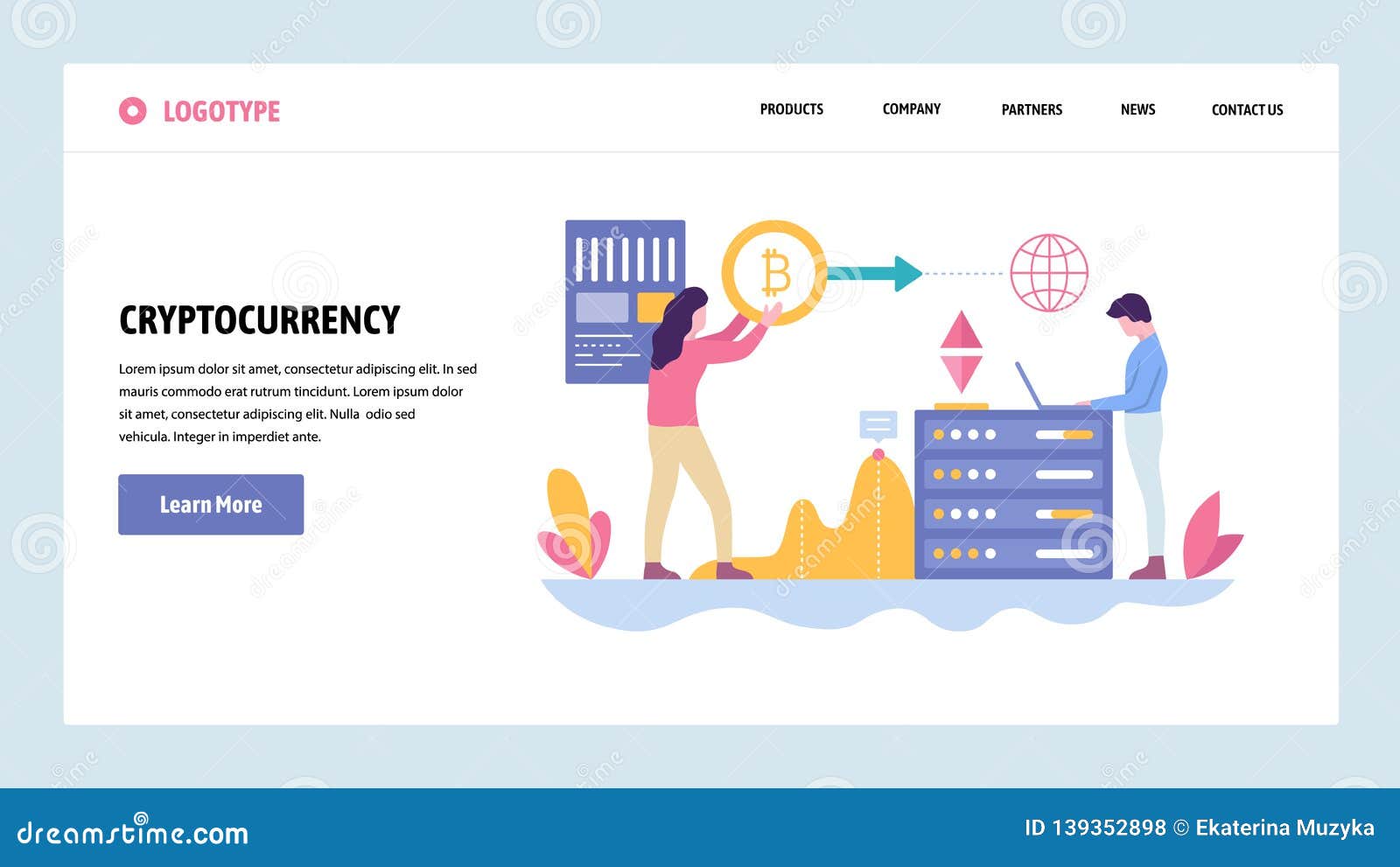 Vector Web Site Gradient Design Template Blockchain Technology And - 