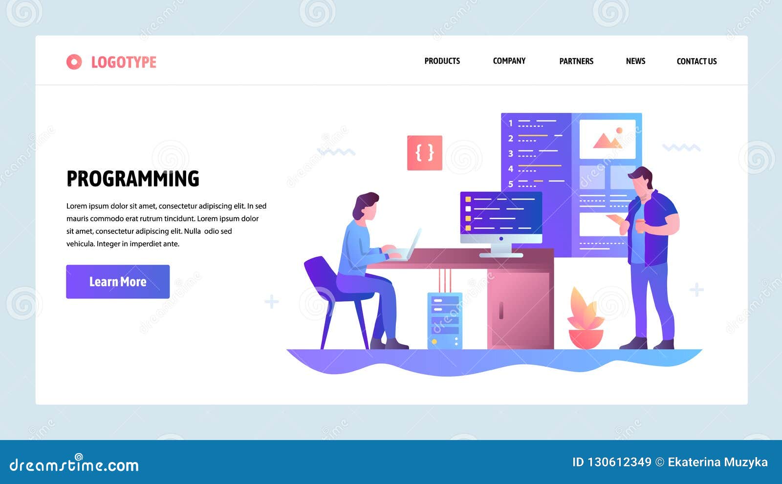 Vector Web Site Gradient Design Template Coding And Software App