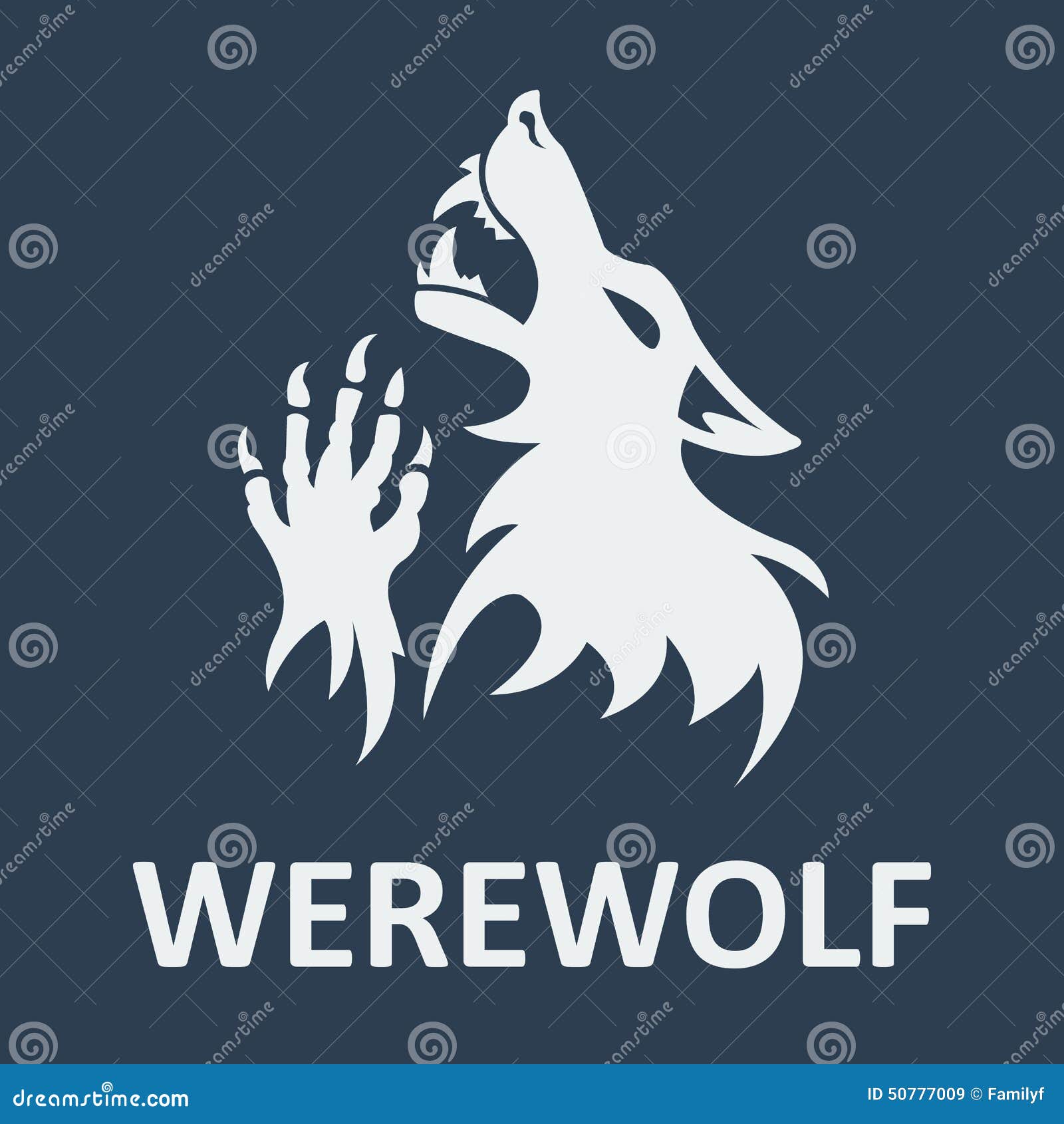 Vector Werewolf Stencil. Dark Color Stock Vector - Illustration of