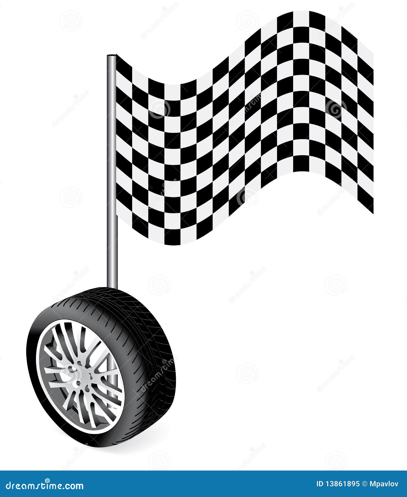 Vector Wheel with Race Flag Stock Vector Illustration of success