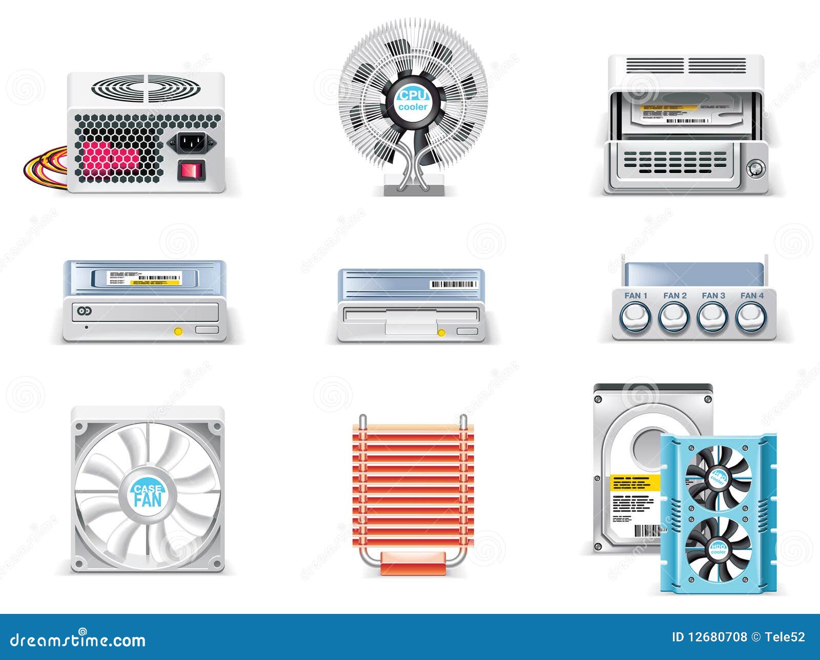 Vector White Computer Icon Set. Part 5 Royalty Free Stock Photos