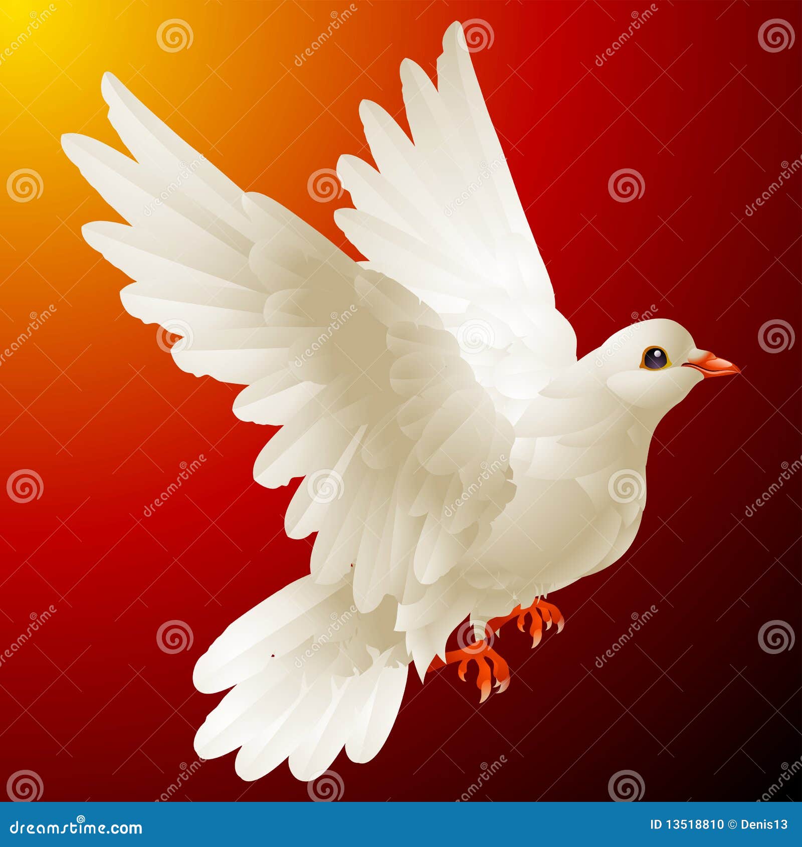 Vector white dove stock vector. Illustration of spiritual - 13518810