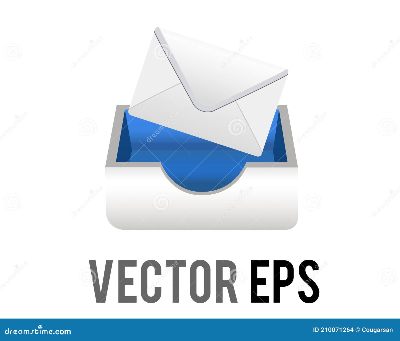 Vector White Envelope , Mail, Document Paper Tray Icon Stock Vector