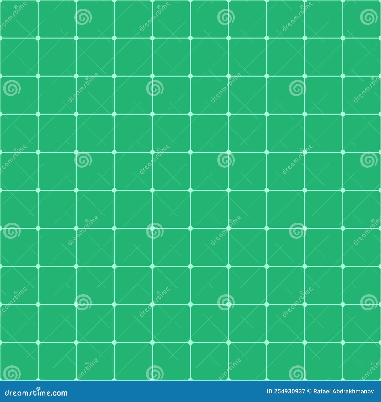 Vector White Lines on a Green Background. Architectural Technical Grid of Strokes for the Plan