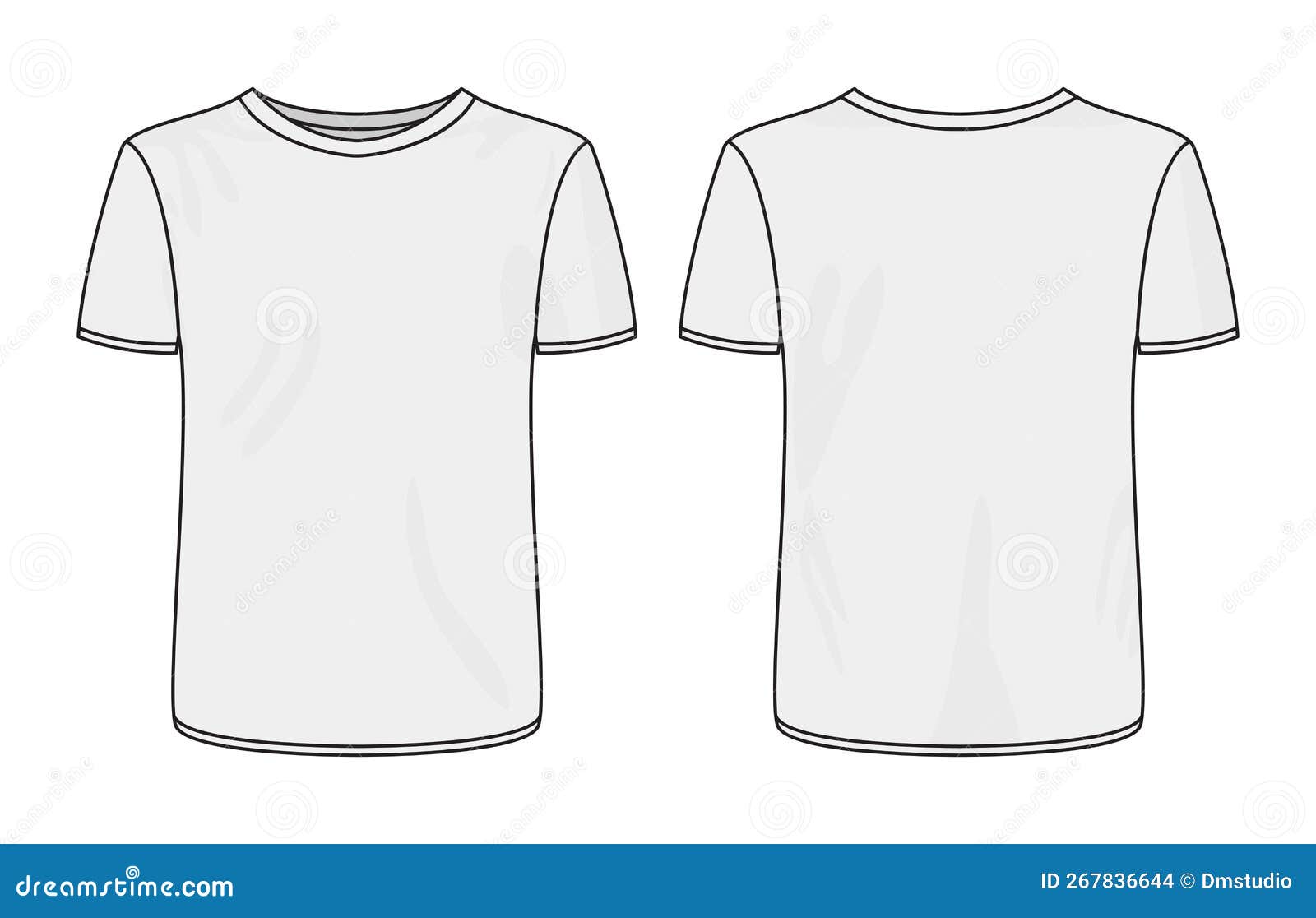Set isolated black and white t-shirt template Vector Image