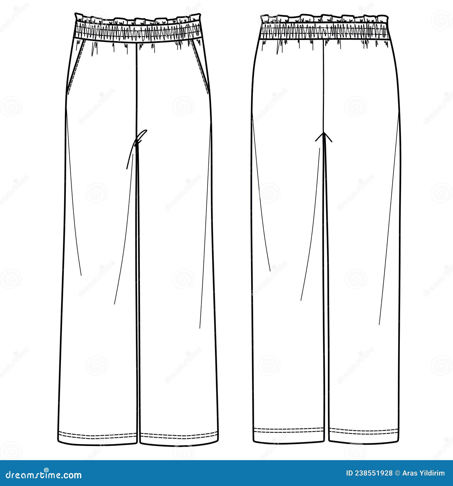 Vector wide leg pants stock vector. Illustration of outline - 238551928