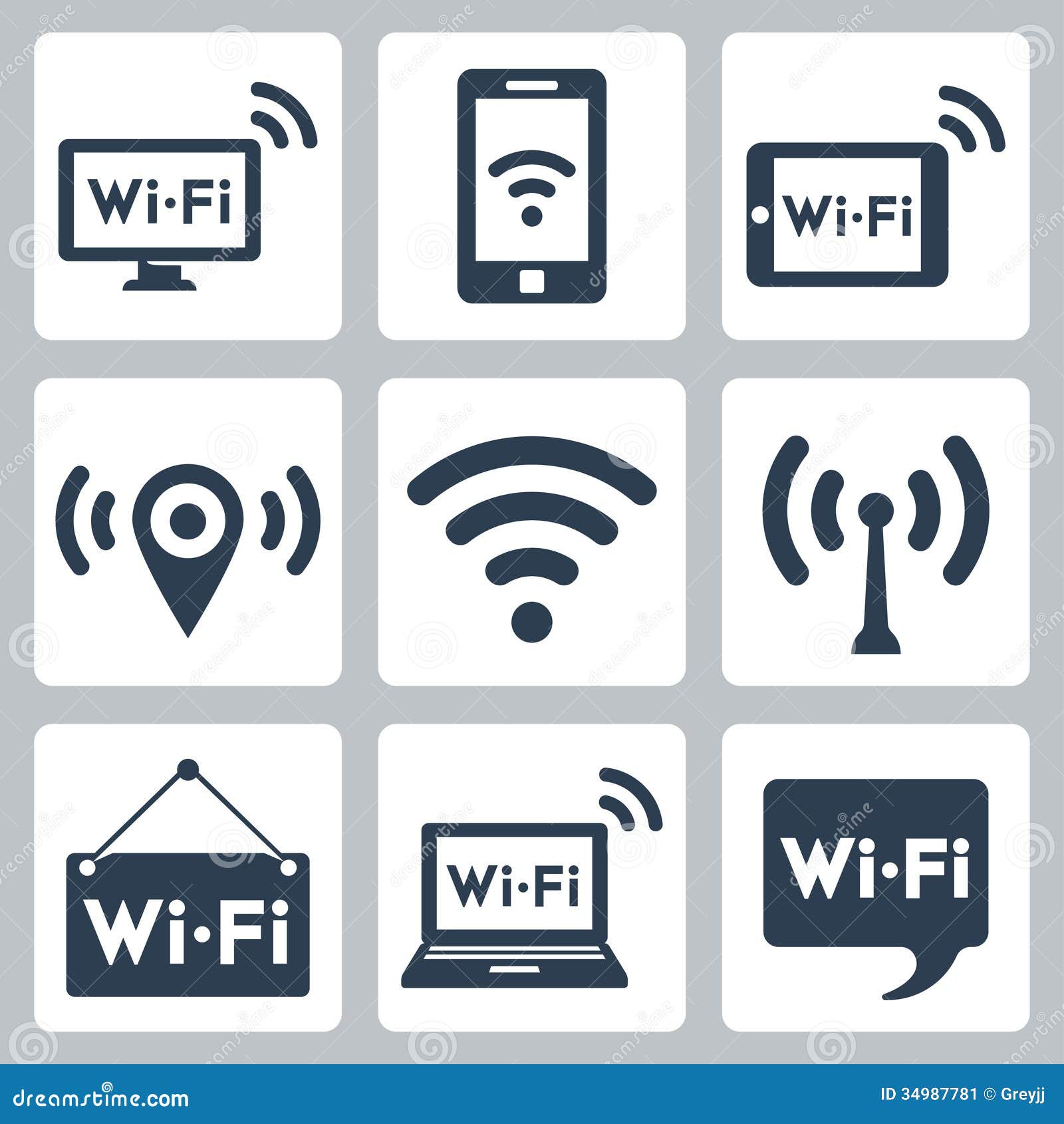  wifi icons set