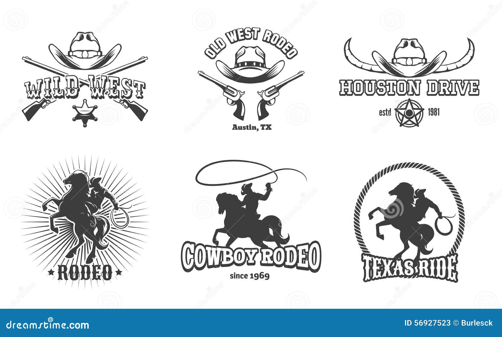  wild west and rodeo labels