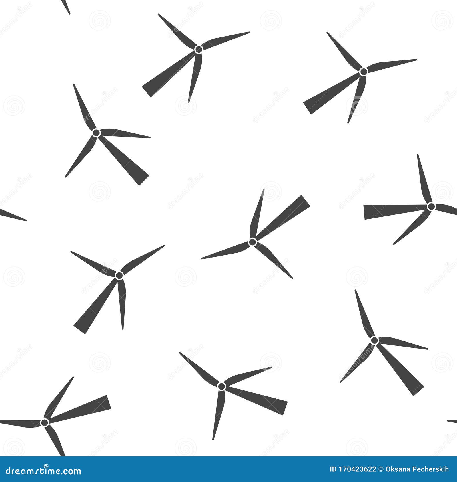 Download Vector Windmill Icon. Power Generator Seamless Pattern On A White Background Stock Vector ...