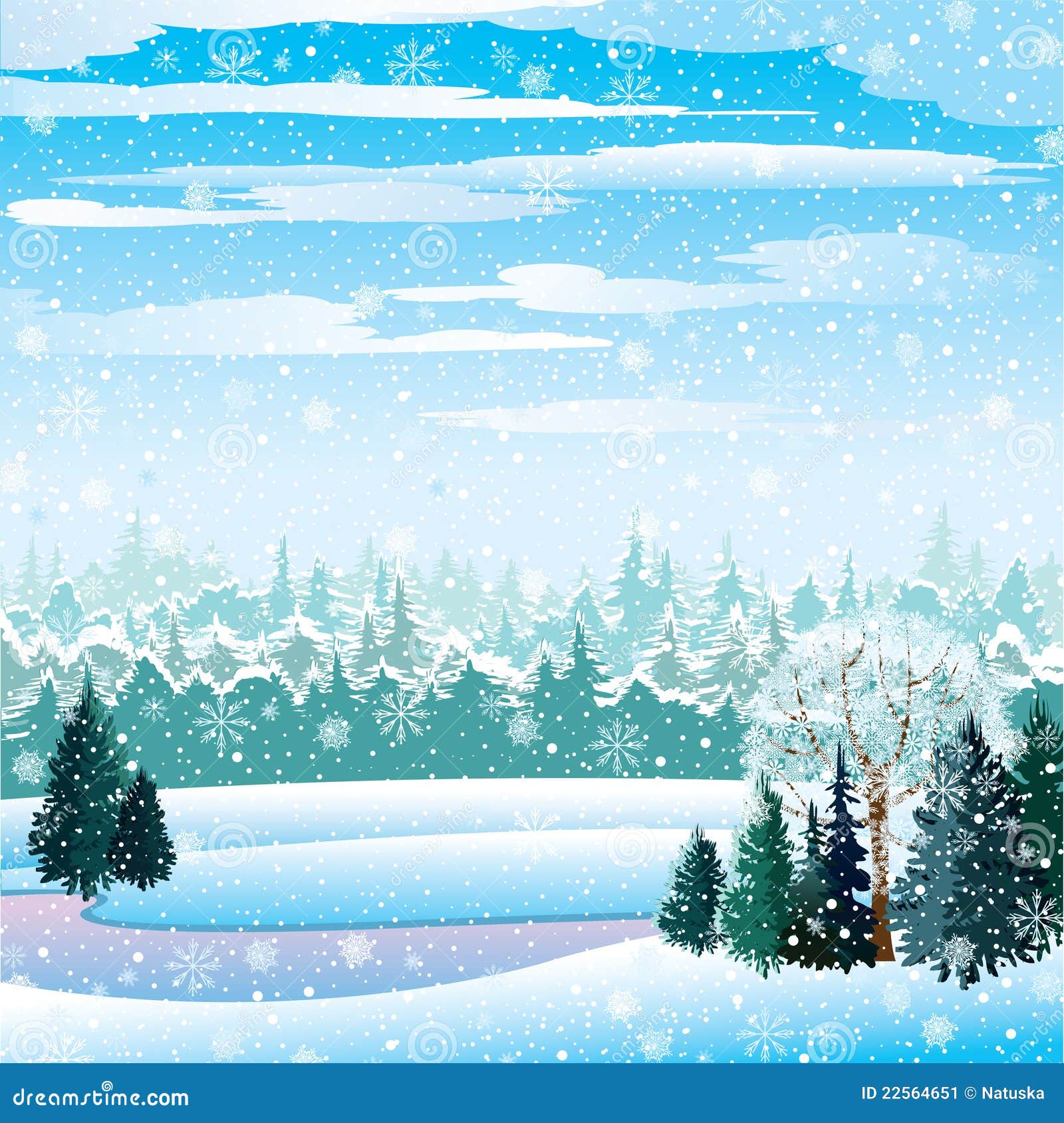 Download Vector winter landscape stock illustration. Illustration ...