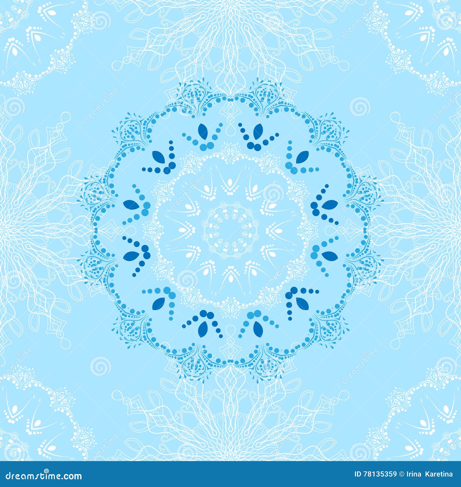 Vector Winter Pattern of Snowflakes and Mandalas. Stock Vector ...