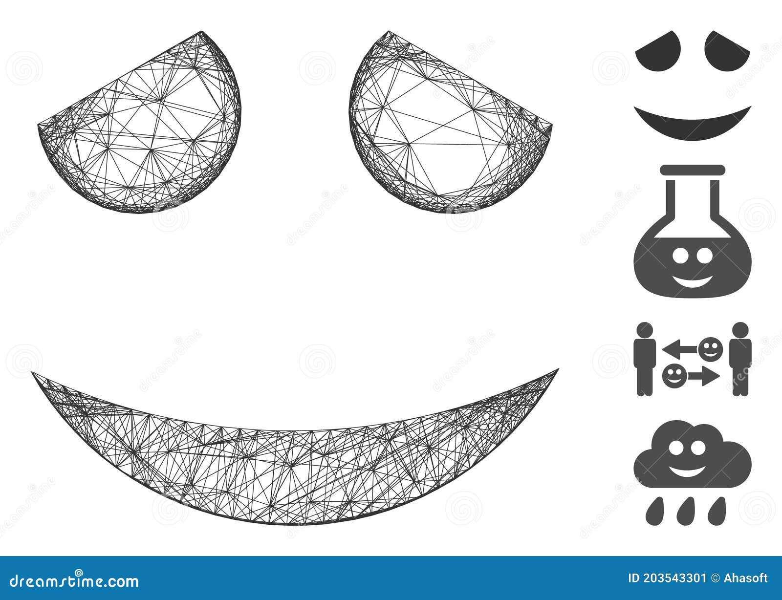 linear embarrassed smiley  mesh