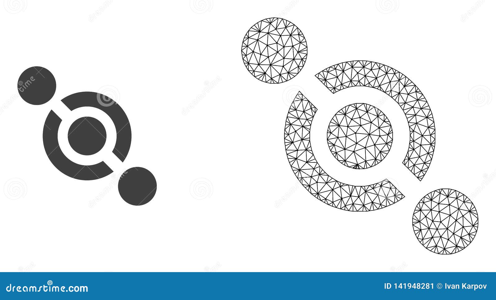  wire frame mesh joint connector and flat icon