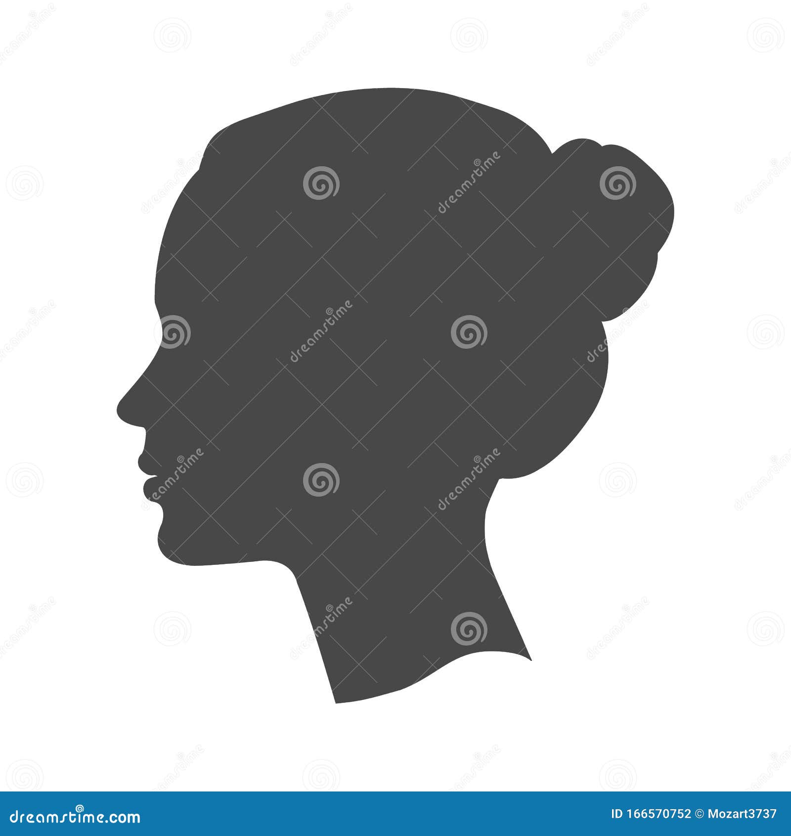 White profile silhouette of young girl or woman Vector Image