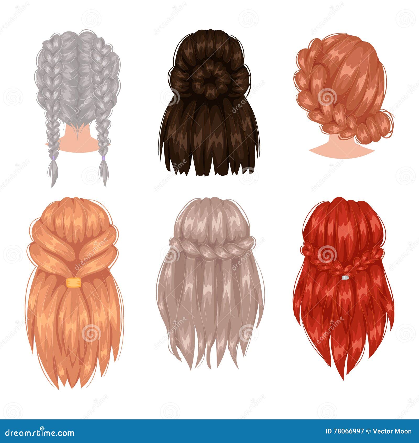 Vector Woman Hairstyle Back View Stock Vector - Illustration of care, haircut: 78066997 Vector Woman Hairstyle Back View Stock Vector - Illustration of care, haircut: 78066997