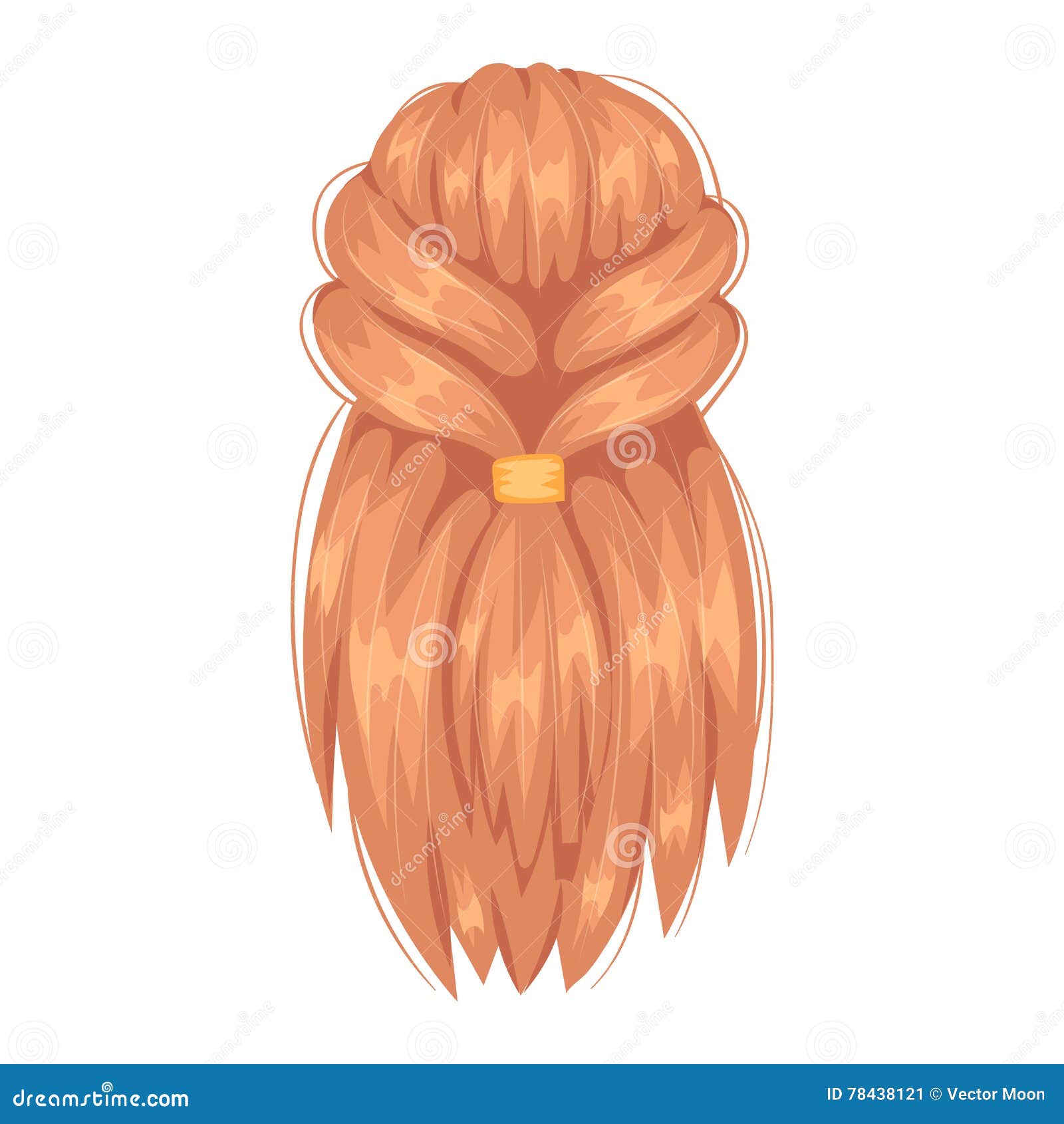 Vector Woman Hairstyle Back View Stock Vector Illustration