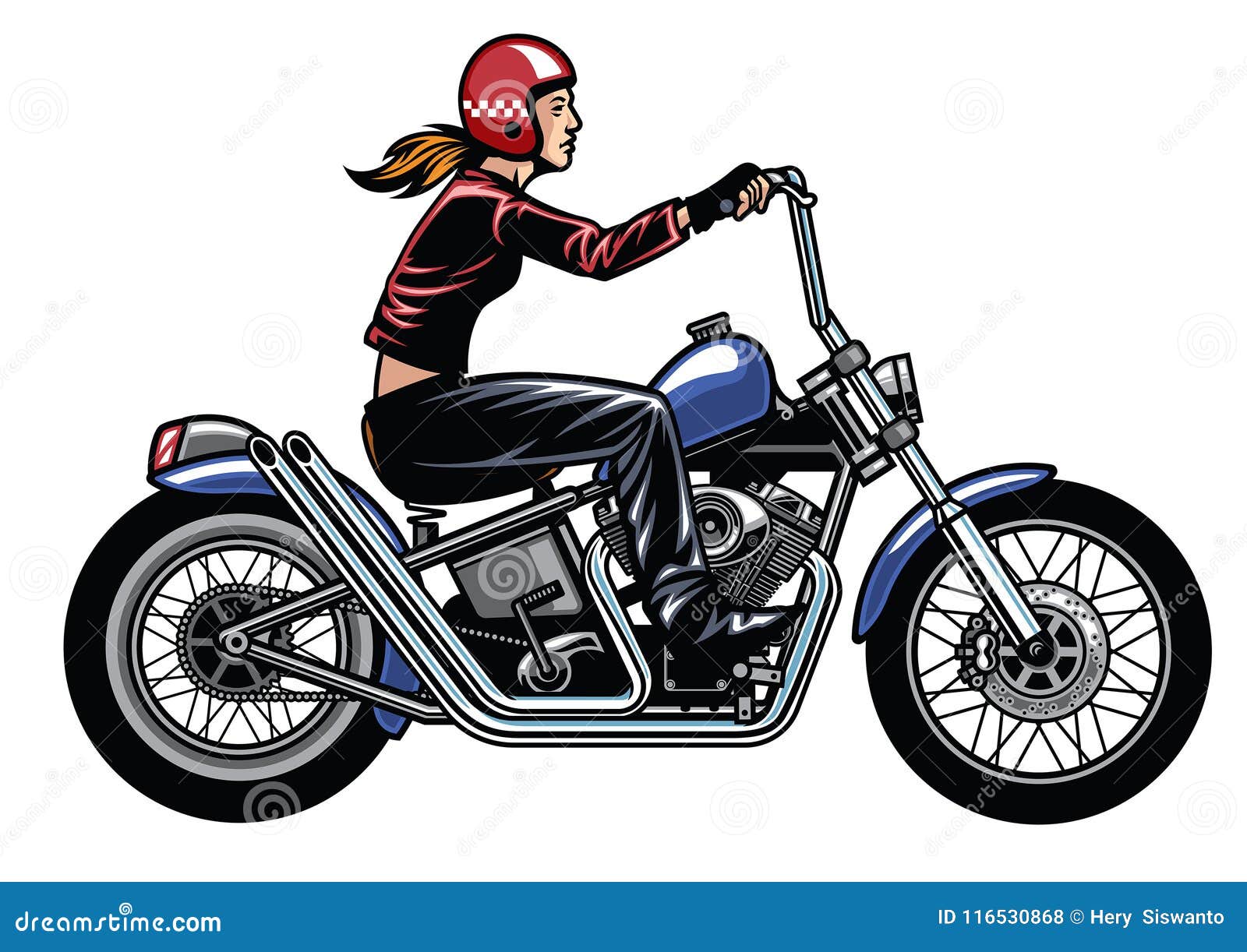 Download Women Riding Chopper Motorcycle Stock Vector - Illustration of service, lady: 116530868